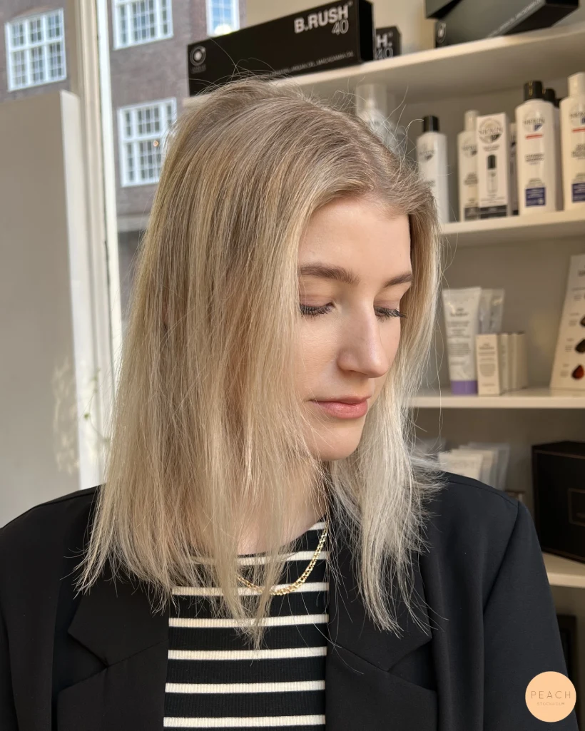 Blond bob med bobklippning