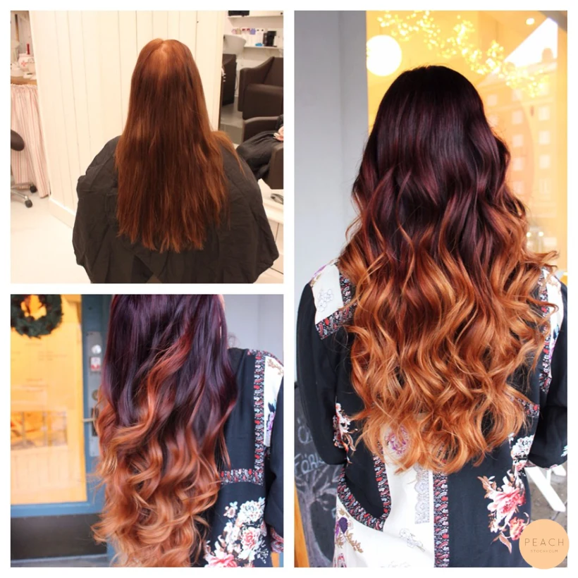 Lila och kopprig ombre