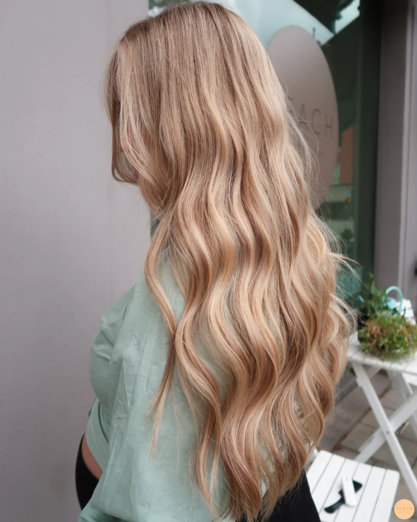 Balayage blonde highlights and lowlights