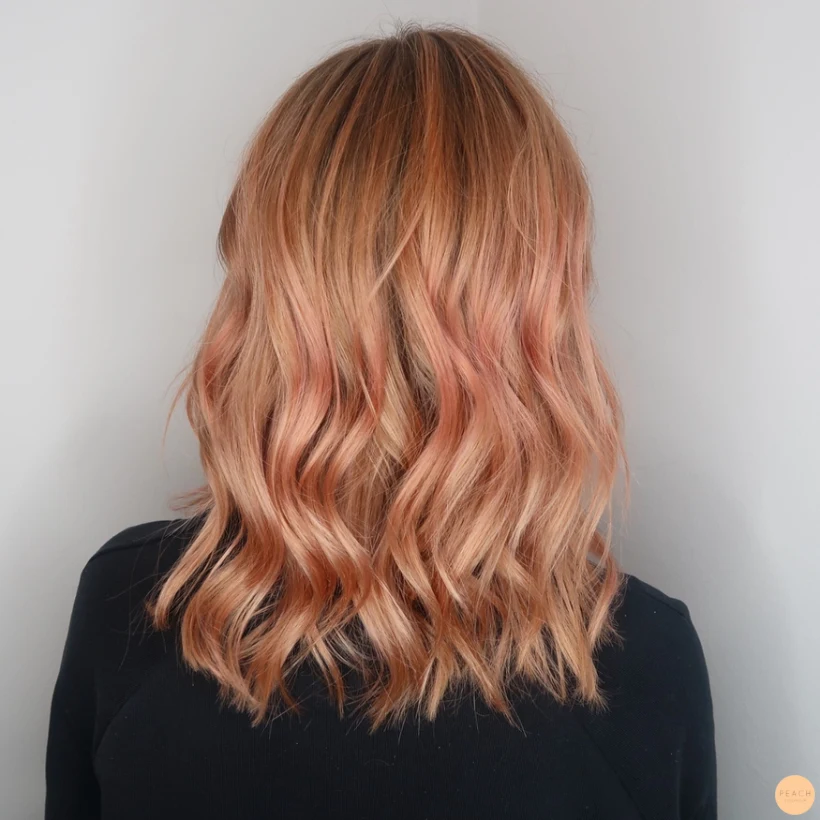 Peach pink hair