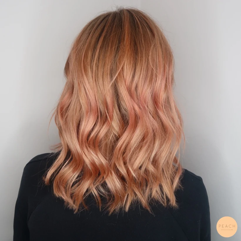 Peach pink hair