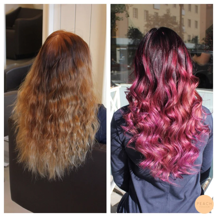 Lila ombre med ljusa slingor