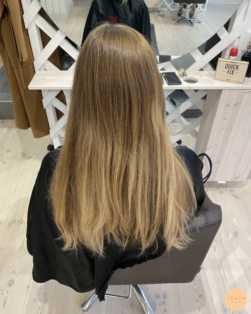 Cream blonde highlights