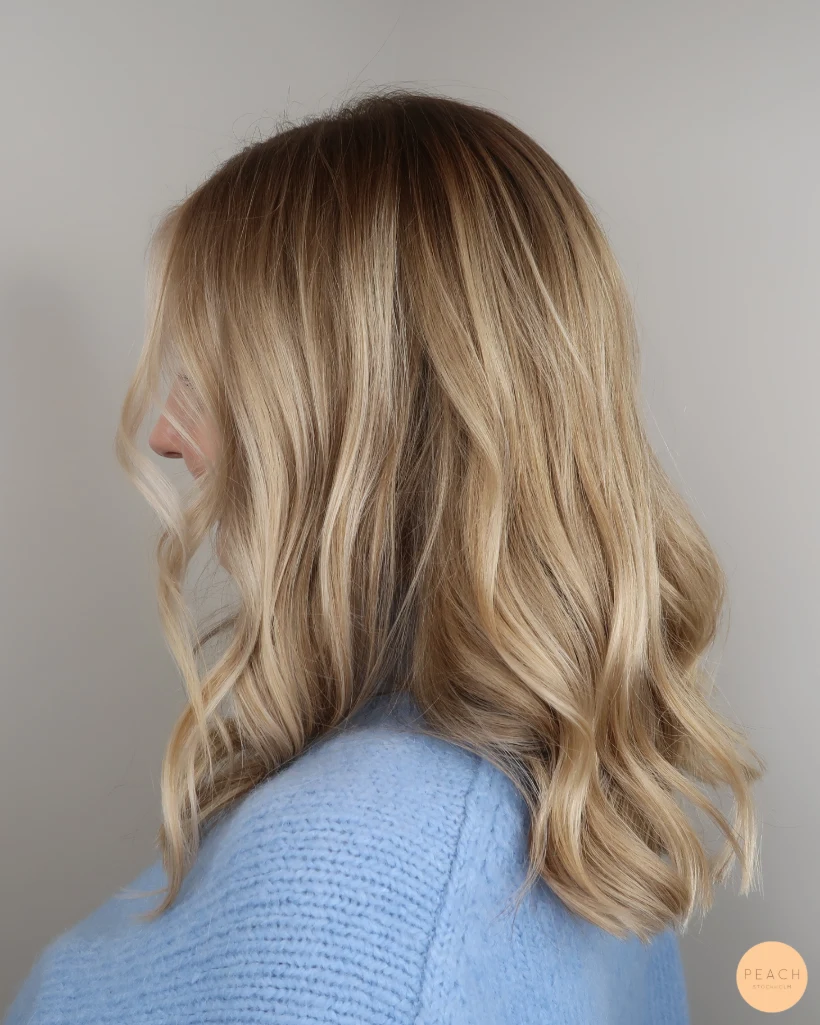 Krämig balayage med krämig ton