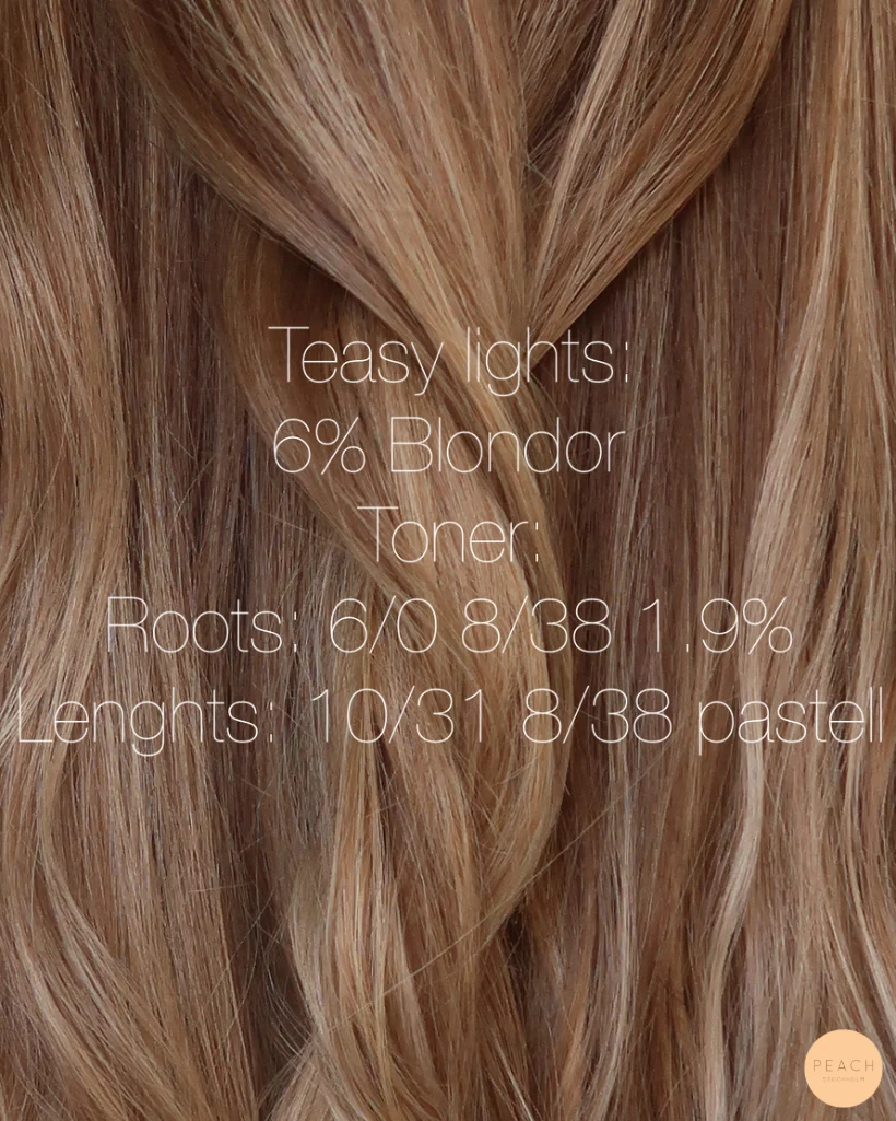 Varm bronde balayage med gyllene skiftningar