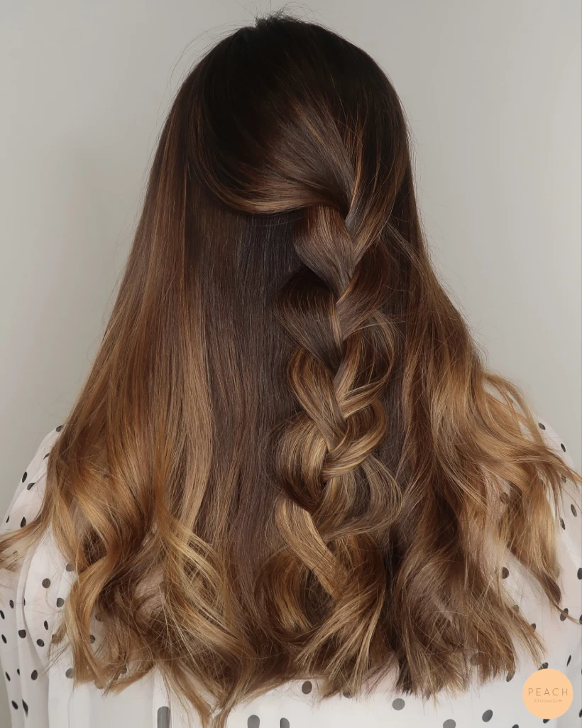 Varm koppar hårfärg balayage