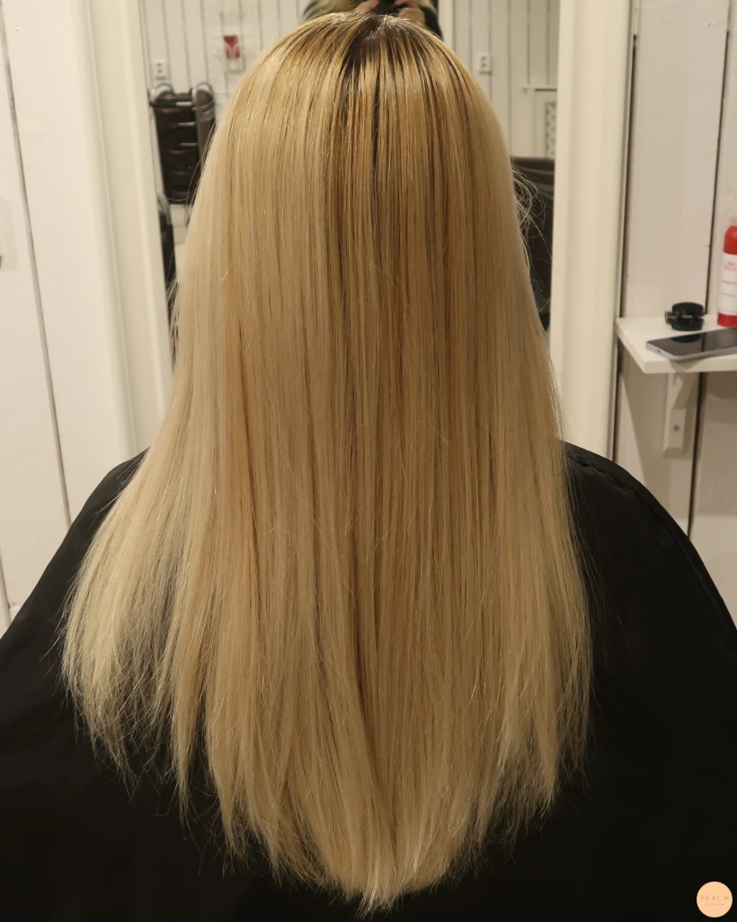 Blond hårfärg slingor