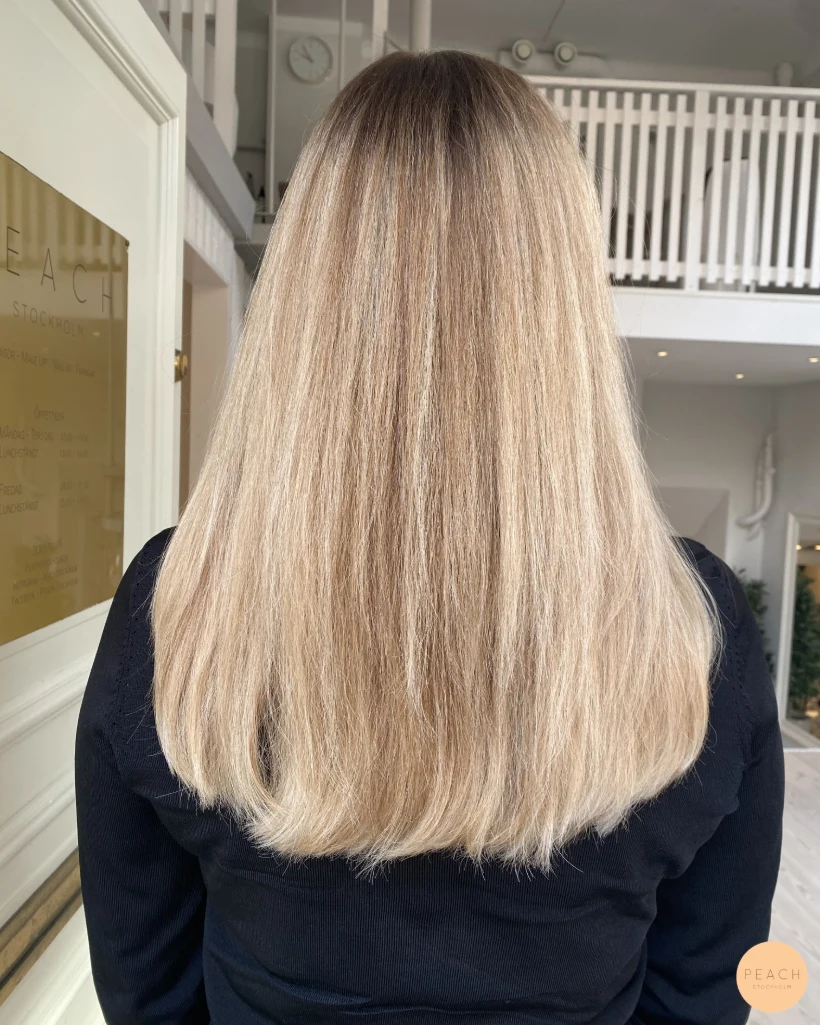 Cream blonde highlights
