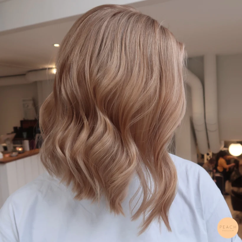 Peach blond hårfärg