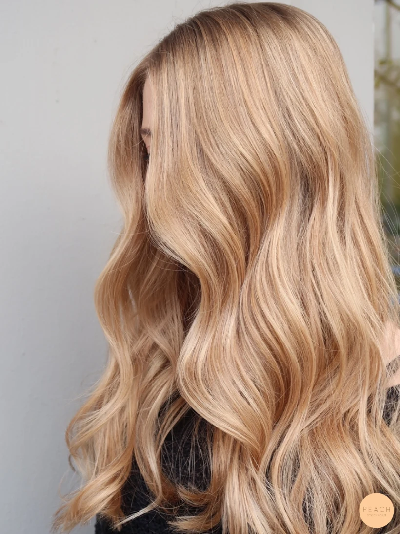 Varm blond balayage naturlig botten
