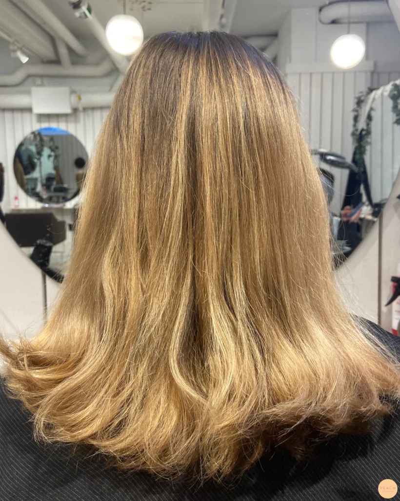 Soft blond balayage