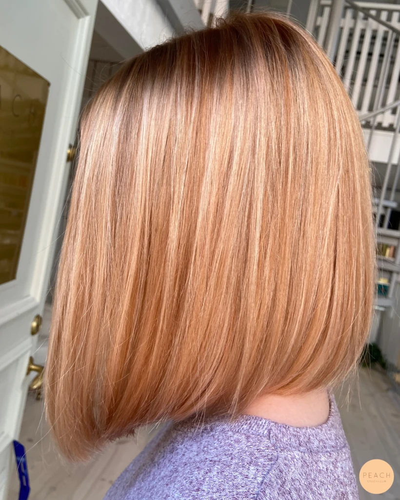 Peach copper hair med koppriga toner