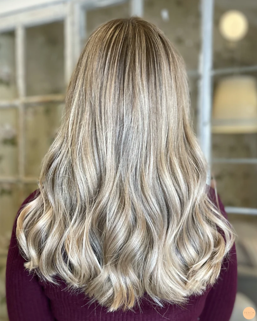 Cream blonde balayage