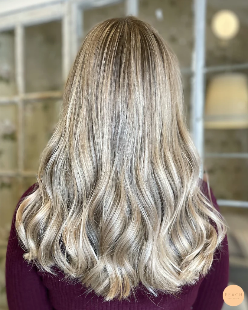 Cream blonde balayage
