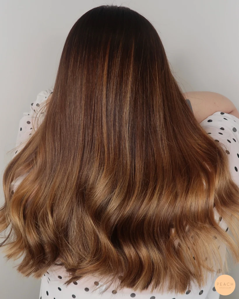 Varm koppar hårfärg balayage