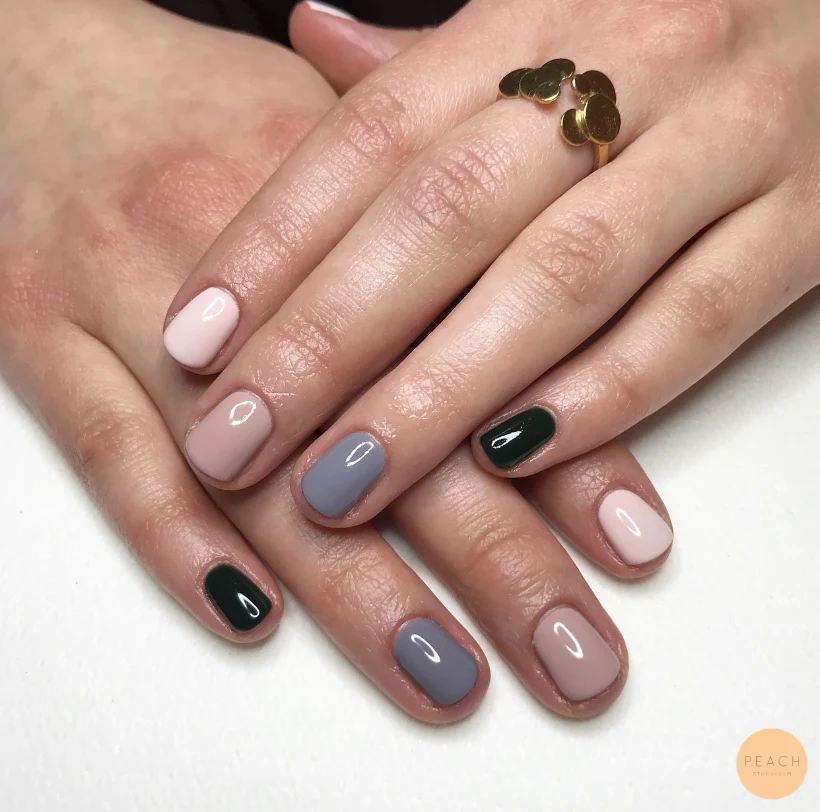 Mixed short nails gellack