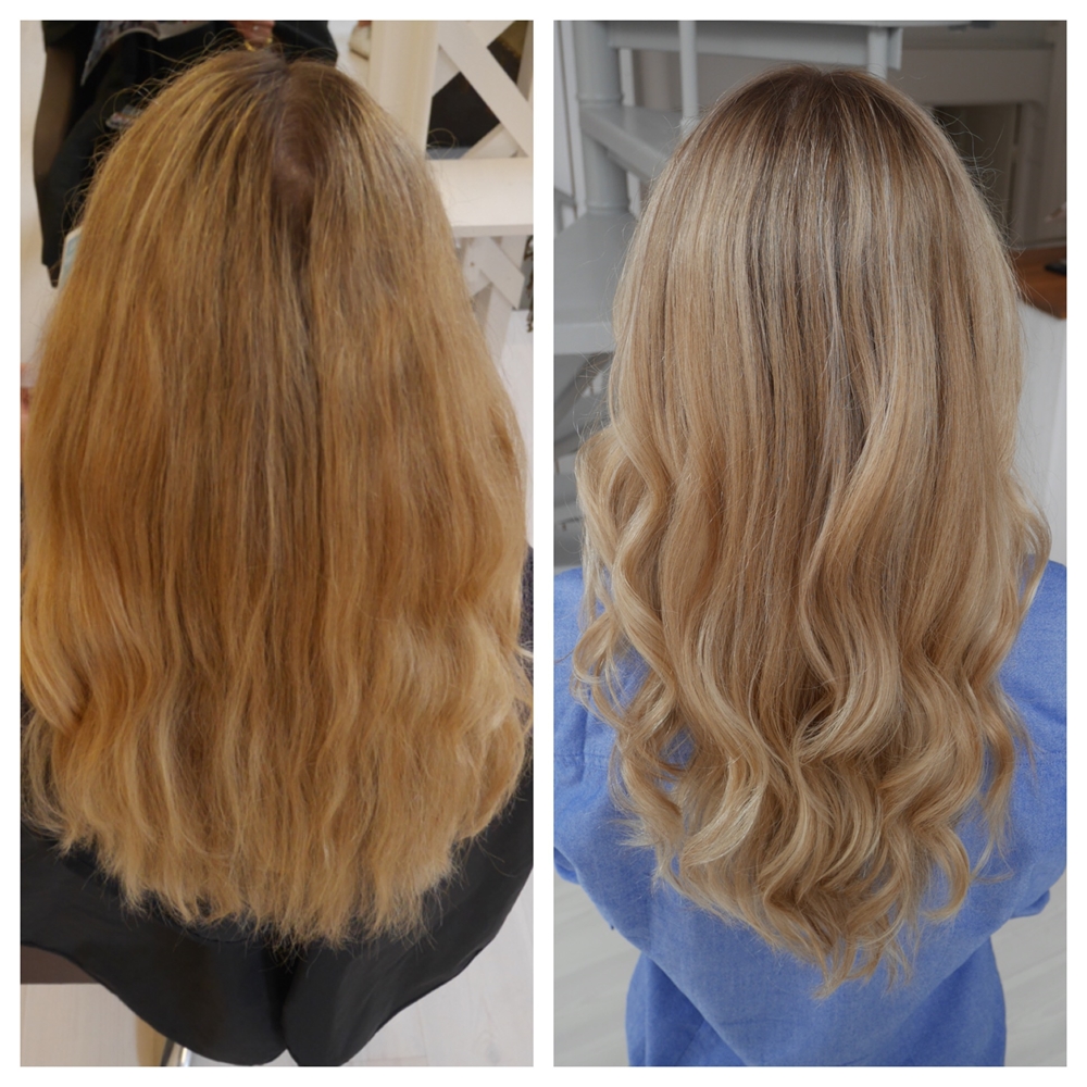 Naturligt blonda slingor