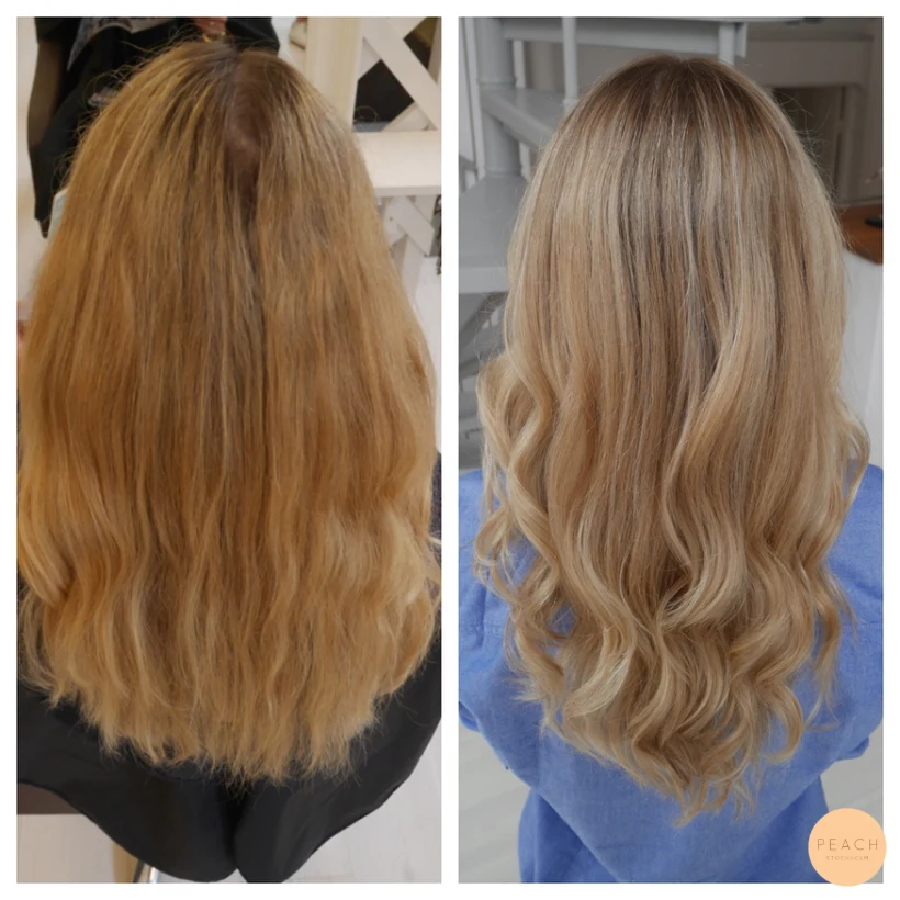 Naturligt blonda slingor