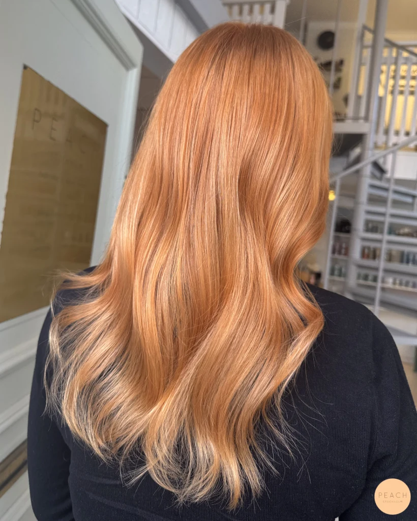 Peach copper hair – salongsresultat av Josefine Eklund, 24 mars 2025