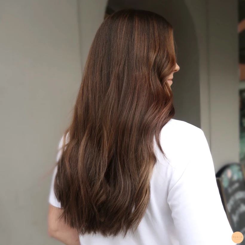 Varm brun balayage
