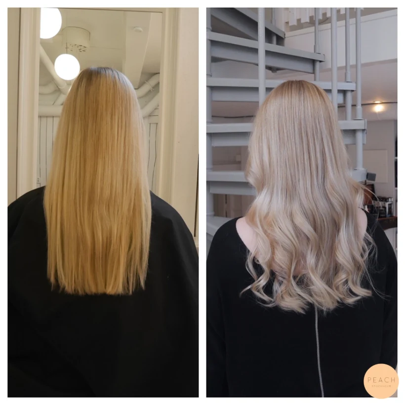 Blonda nyanser med highlights och lowlights