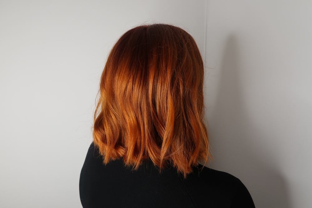 Röd koppar balayage
