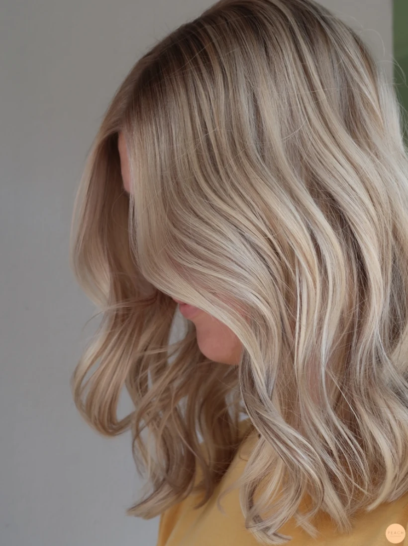 Mörkare slingor i blont hår naturligt