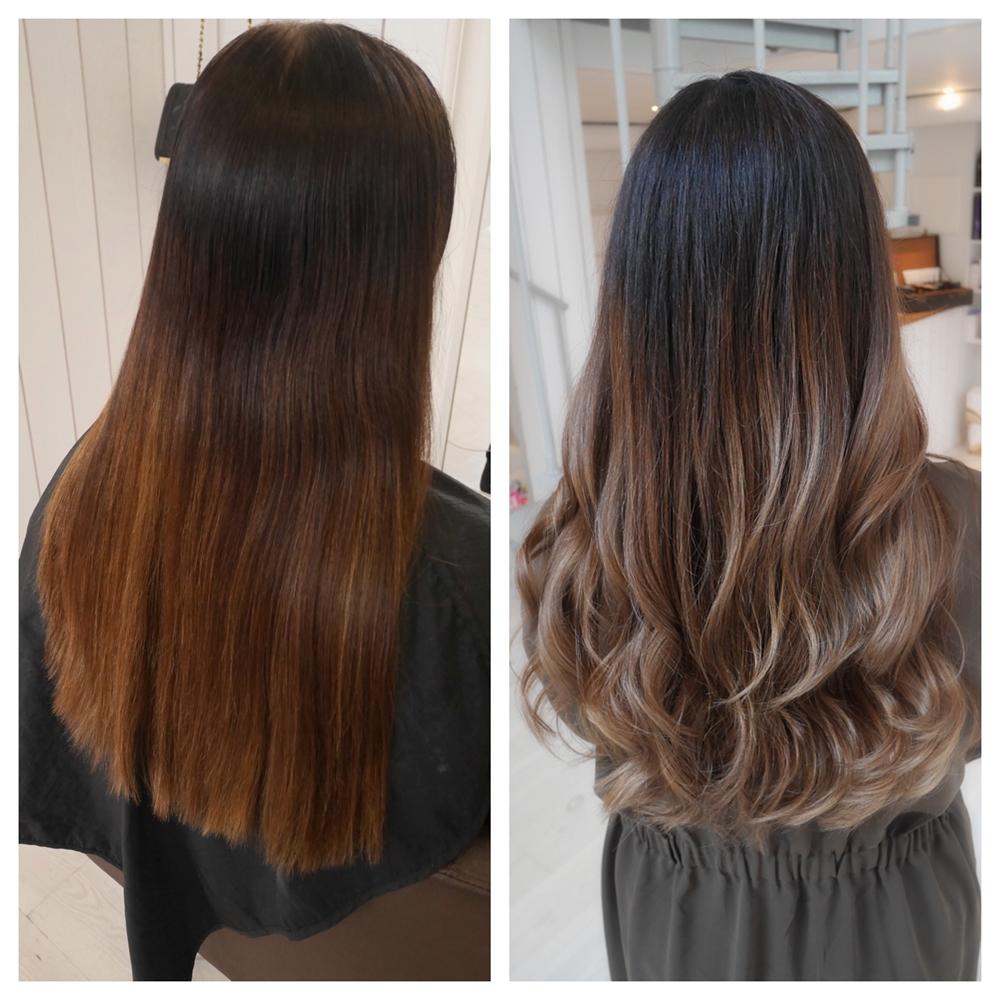 Ombre på mörkt hår