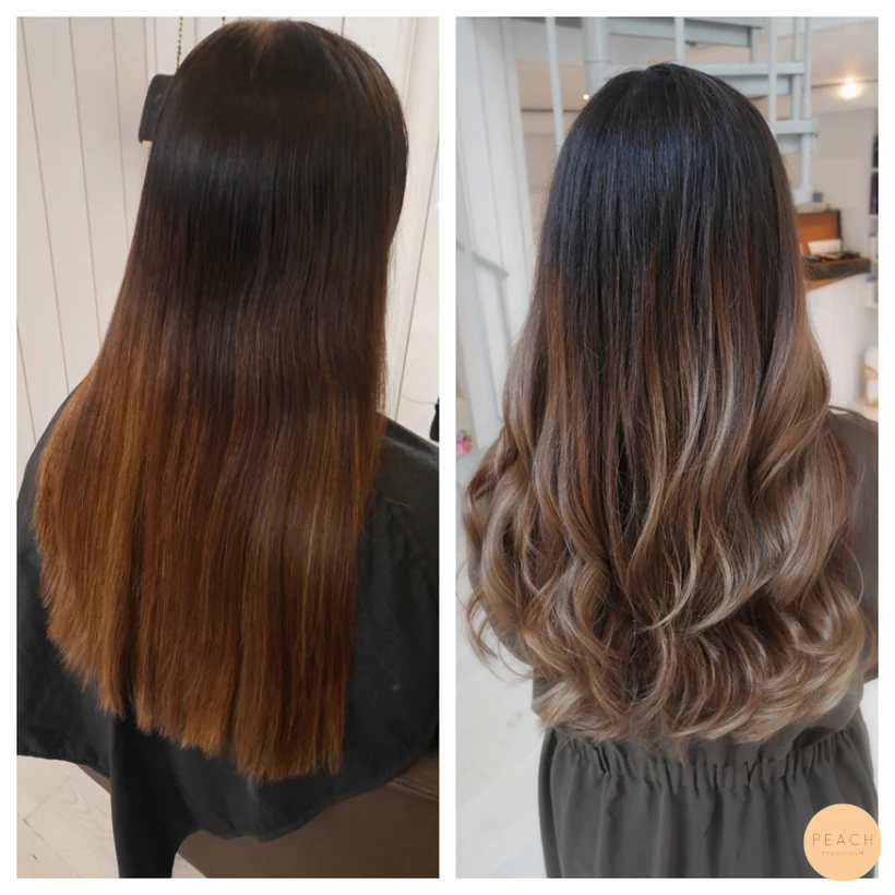 Ombre på mörkt hår