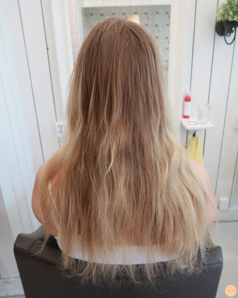 Balayage i beige blond ton
