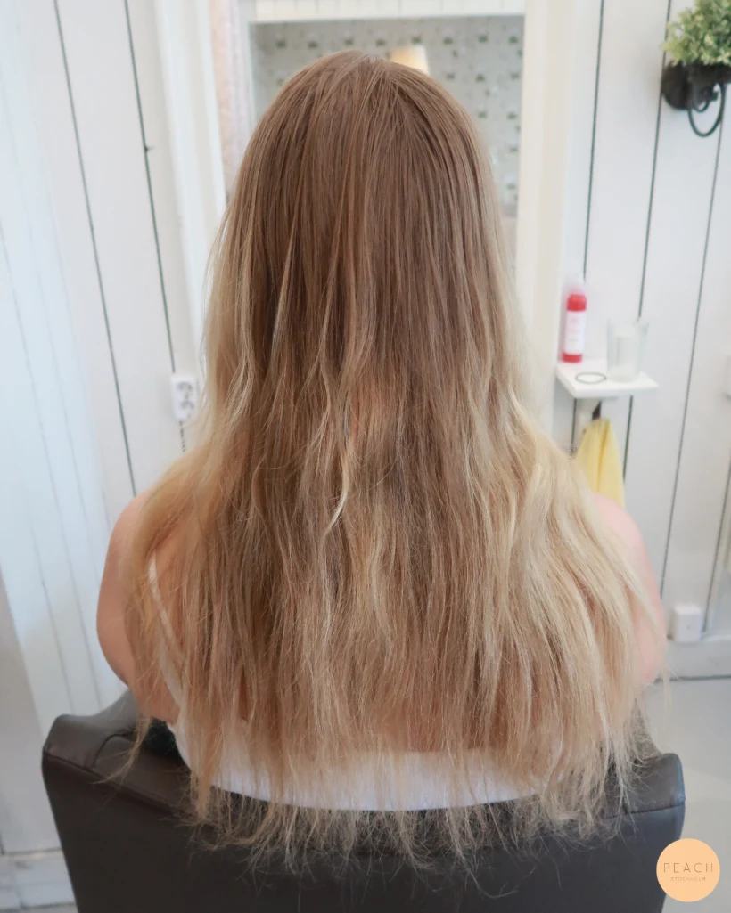 Balayage i beige blond ton