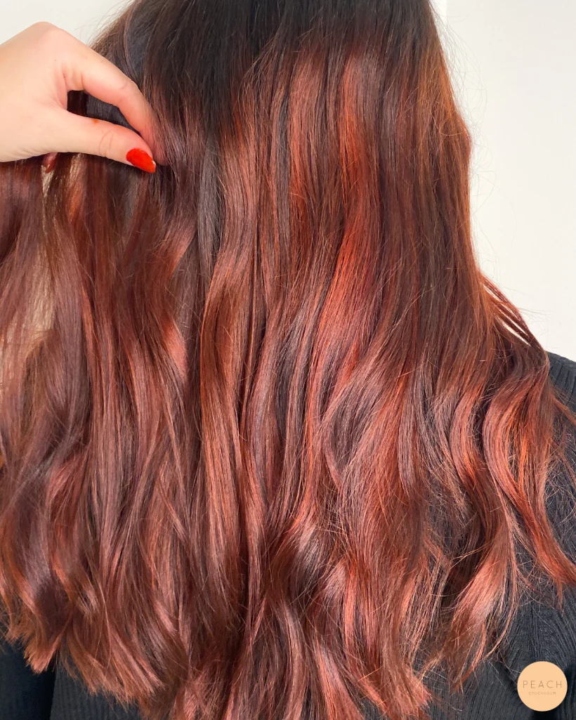 Red balayage hair
