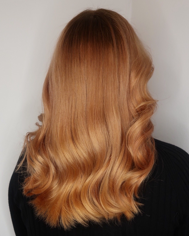 Avfärgning rött hår till blond