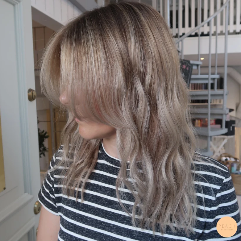 Ny kall blond bayalage+ gardinlugg
