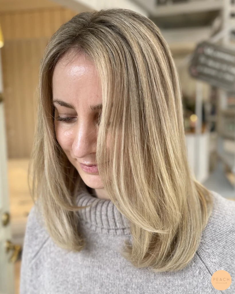 Balayage med ljus face frame