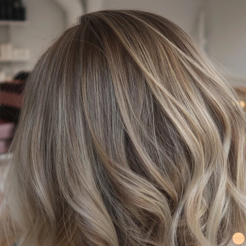Balayage blonde lob