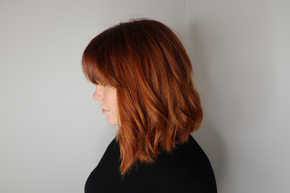 Röd koppar balayage