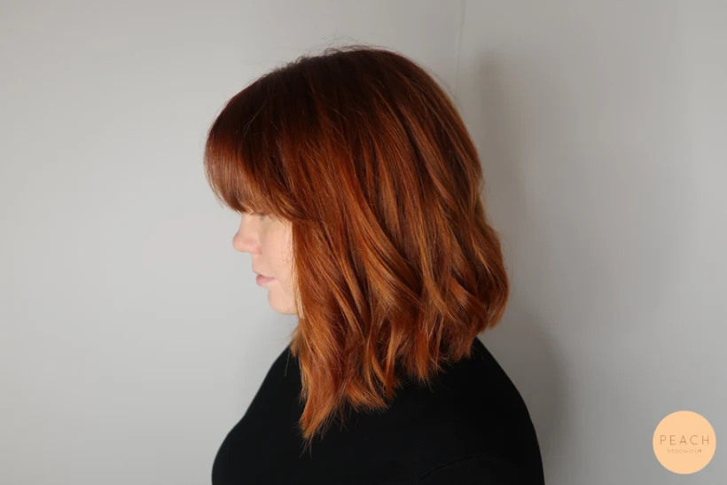 Röd koppar balayage