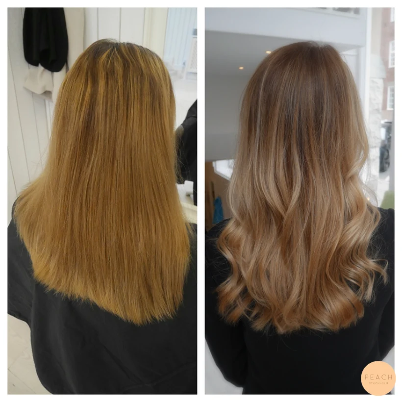 Sombre hår med beige toner