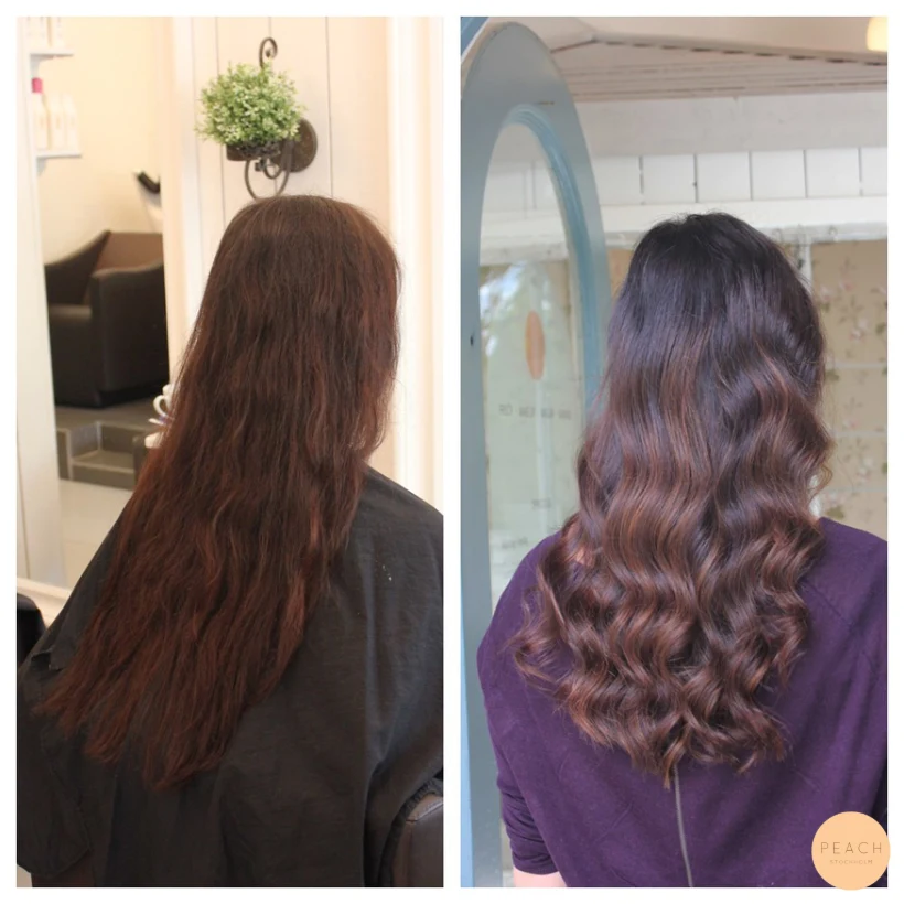 Chokladbrun ombre med ljusa slingor