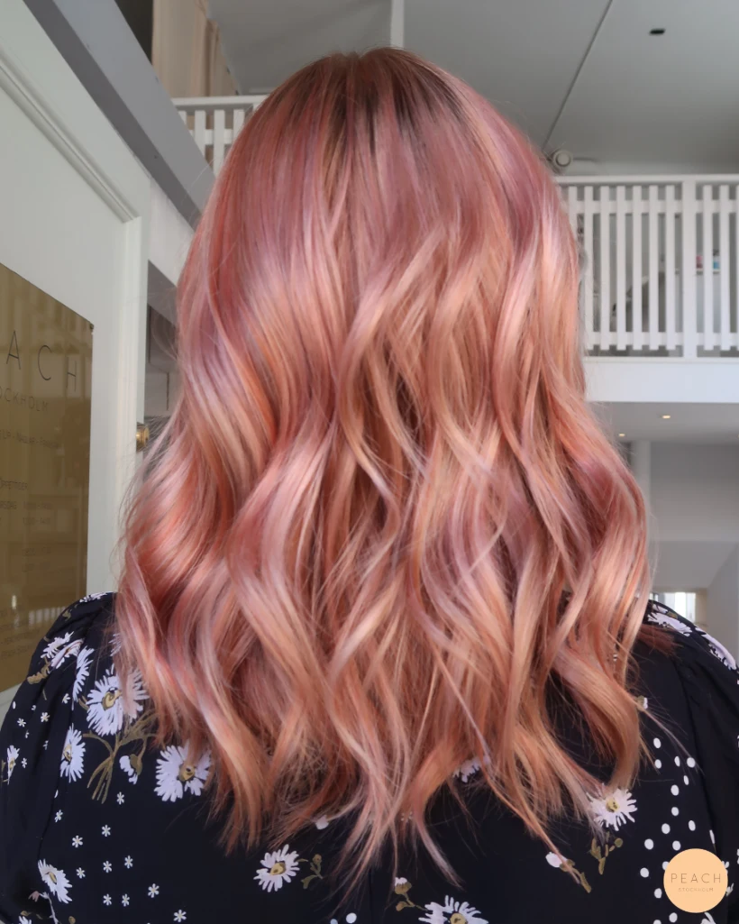 Rosé peach hair