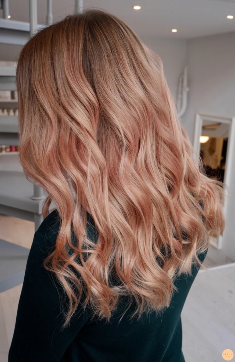 Pink peach hair & tips för hållbar hårfärg