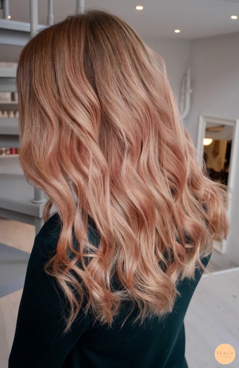 Pink peach hair & tips för hållbar hårfärg