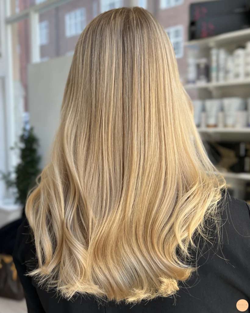 Varm blond balayage