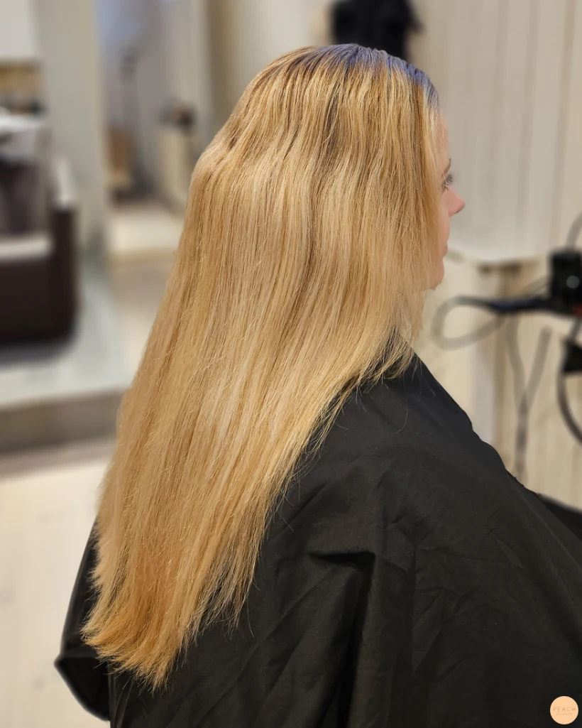 Peach copper hair transformation