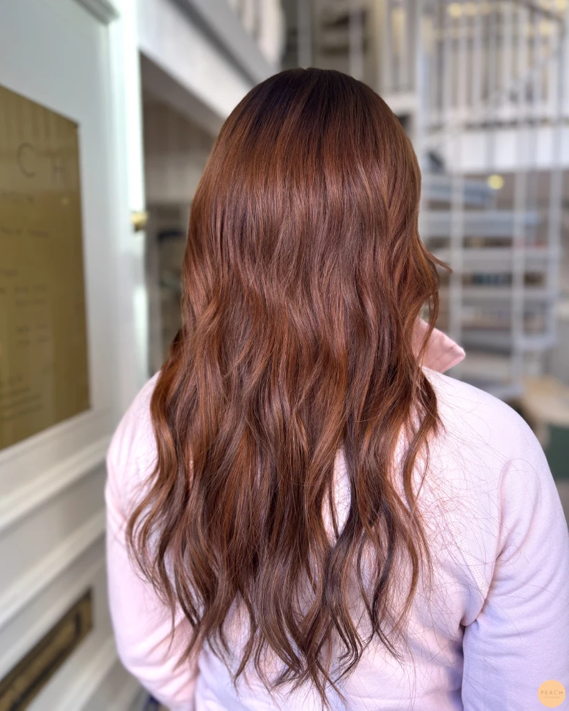 Copper red hair extensions