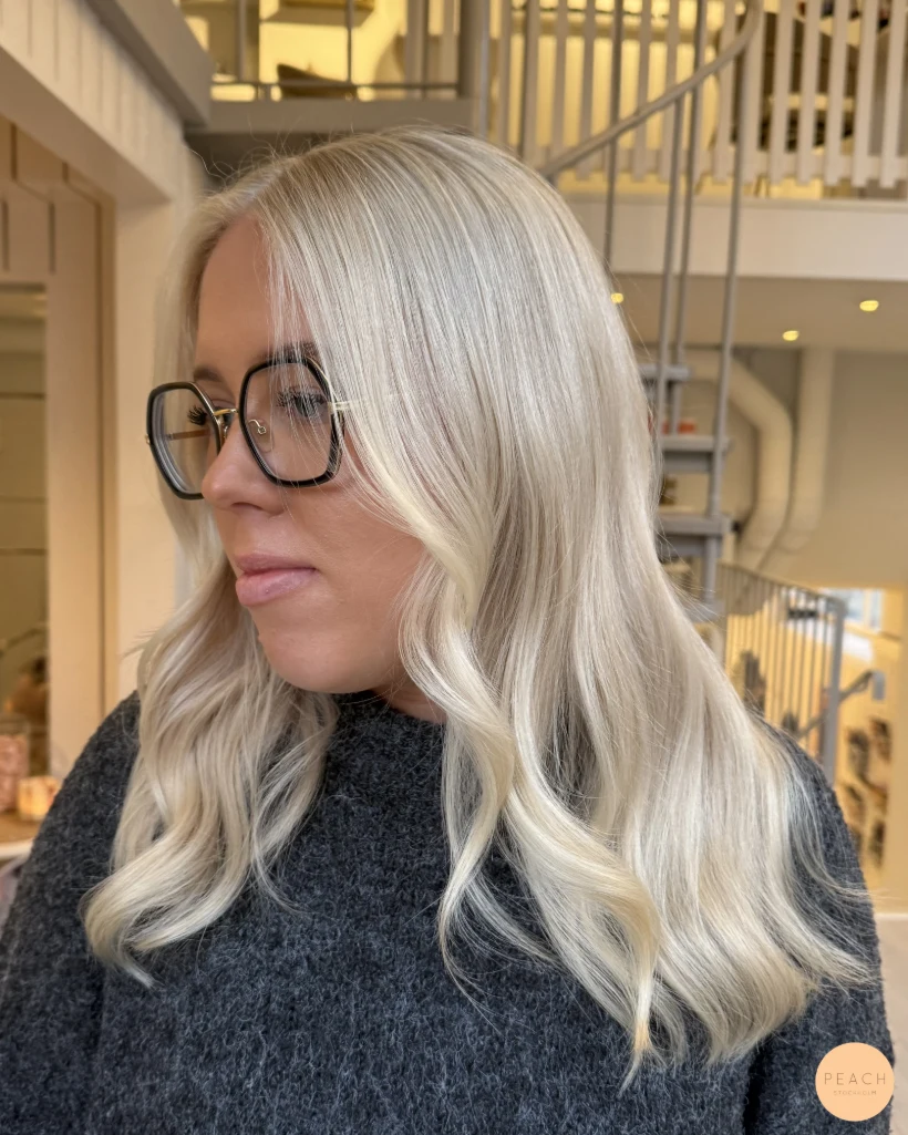 Clear blonde hair