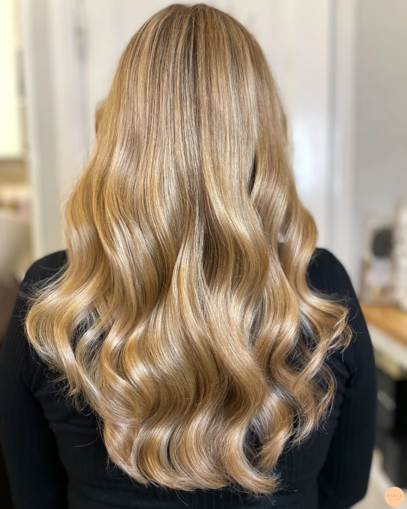 Glossing blonde hair