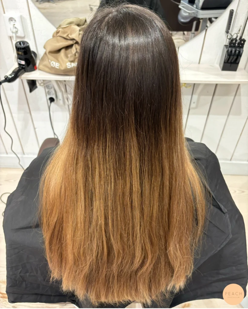 Balayage brunt hår