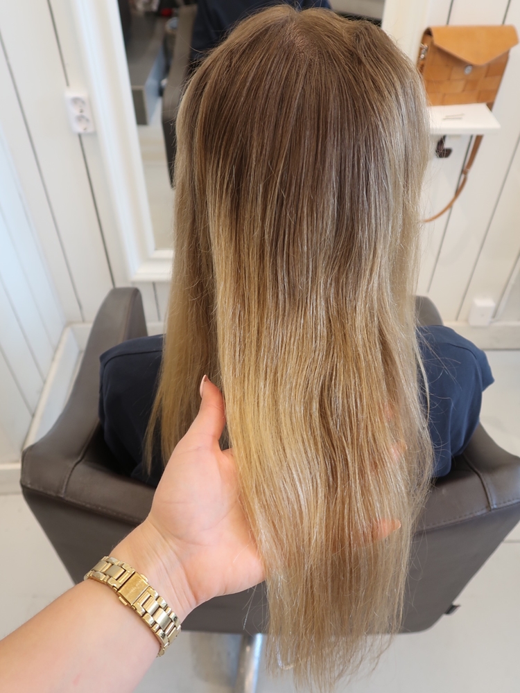 Balayage blond slingor